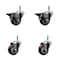 Service Caster 3'' Maroon Poly Wheel Swivel 7/16'' Grip Ring Stem Caster Set 2 Brakes, 4PK SCC-GR20S314-PPUB-MRN-PLB-716138-2S2 - alternate 1